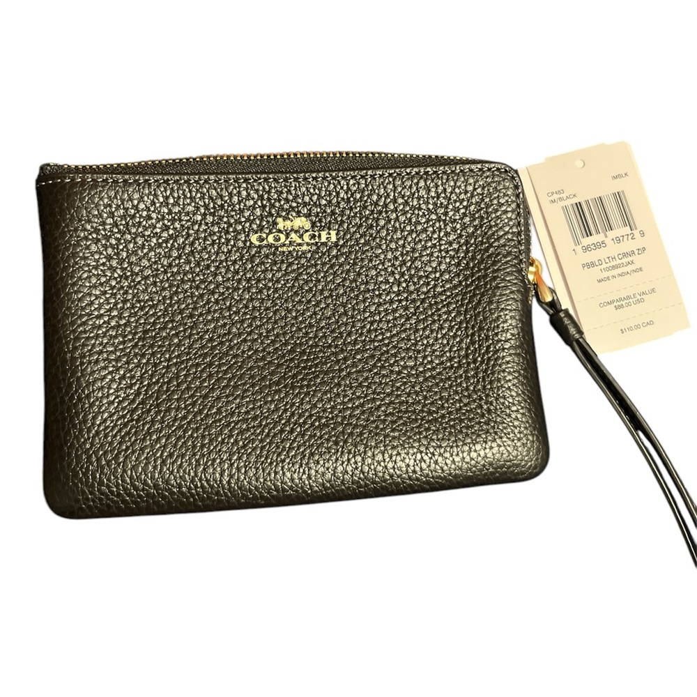 Coach Black and Gold Wristlet